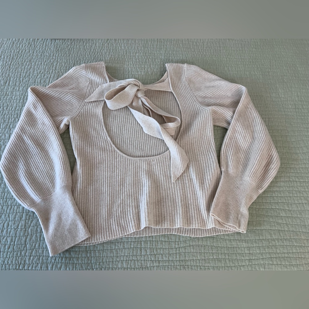 Reformation Cream Ribbed Sweater - Picture 5 of 8